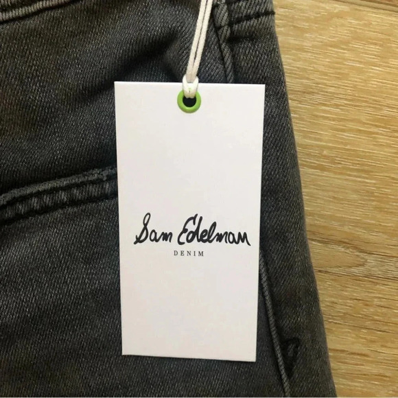 Sam Edelman The Stiletto Straight High Rise Distressed Jeans Black Size 27 NWT - Picture 9 of 12